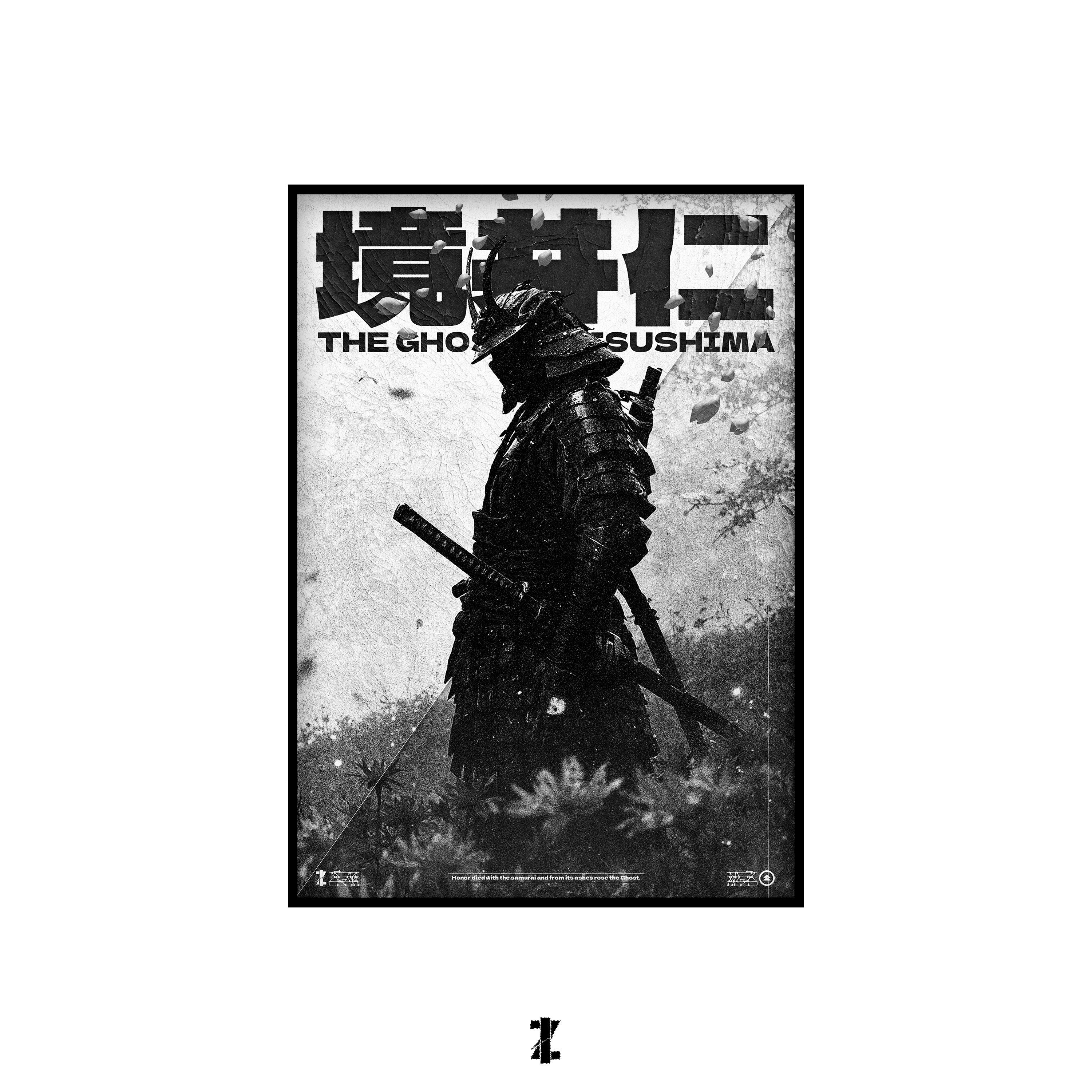 Ghost of Tsushima (A3 Poster, Monochrome Colour)