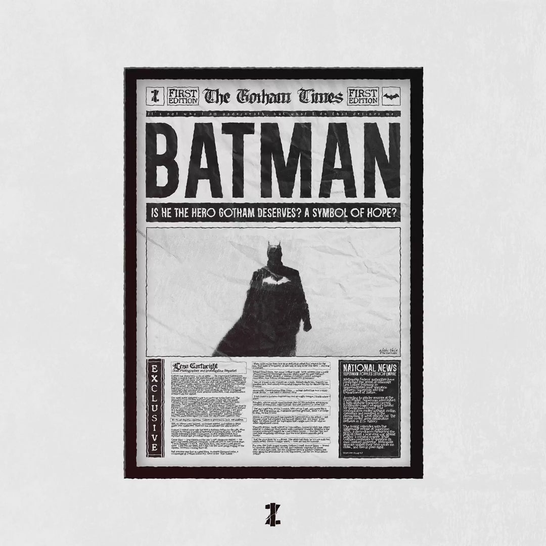 Batman A Symbol Of Hope? (A3 Poster, Monochrome Colour)